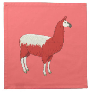 Funny Red Llama Napkin