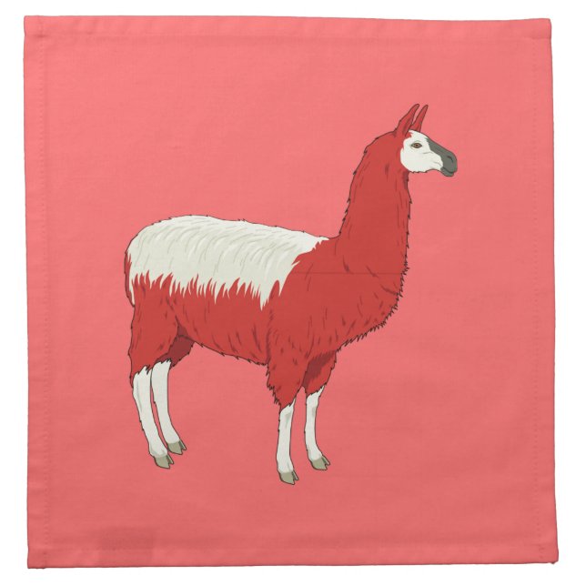 Funny Red Llama Napkin (Front)