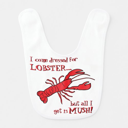 Funny Red Lobster Illustration Mush Bib