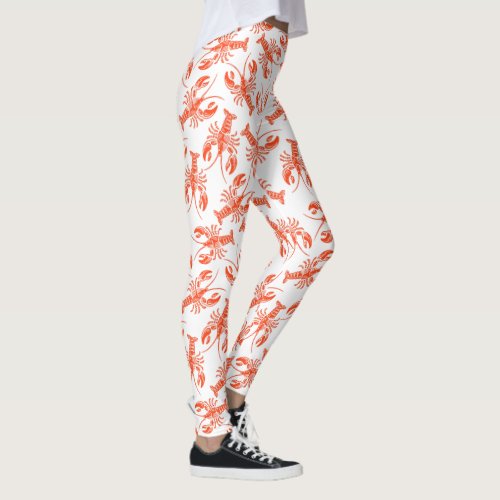 Funny Red Lobster Pattern Leggings