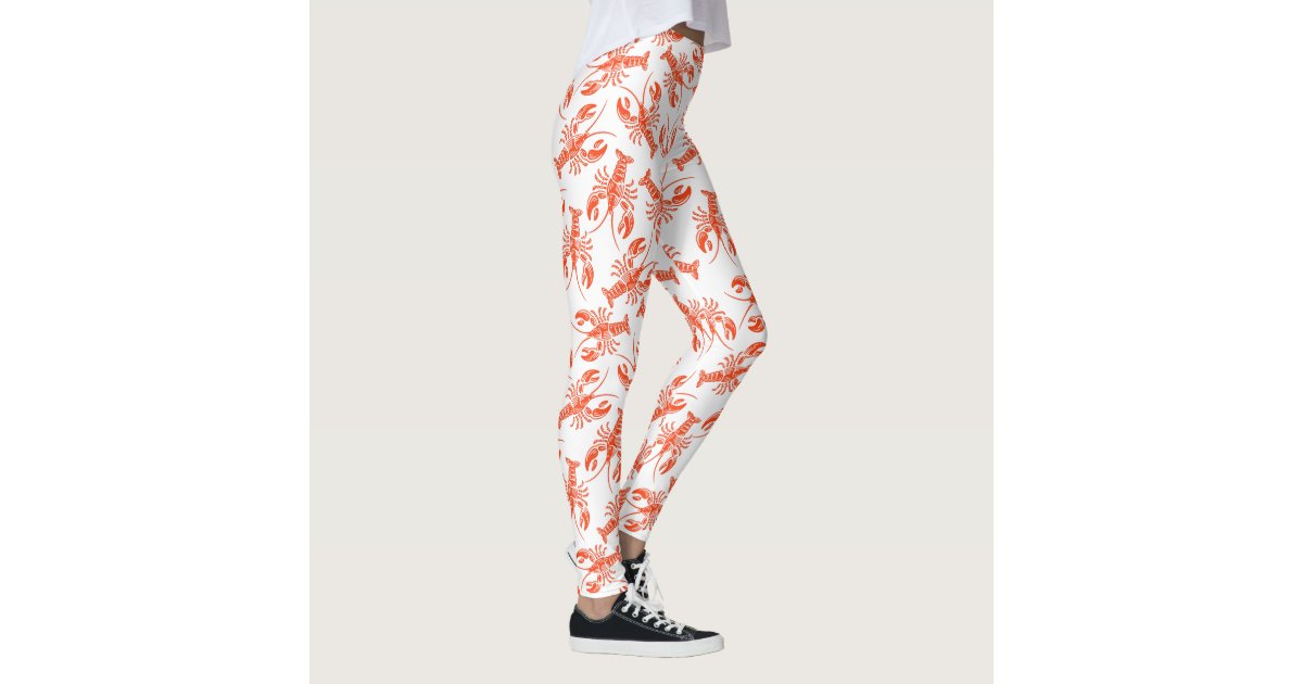 Funny Red Lobster Pattern Leggings