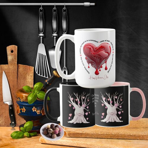 Funny Red Melting Heart Valentines Day Coffee Mug