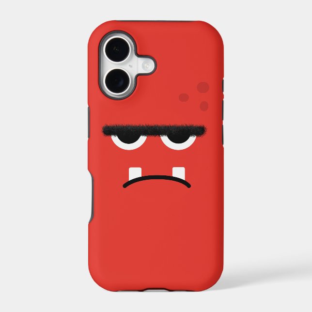 Funny Red Monster Face Iphone Case (Back)