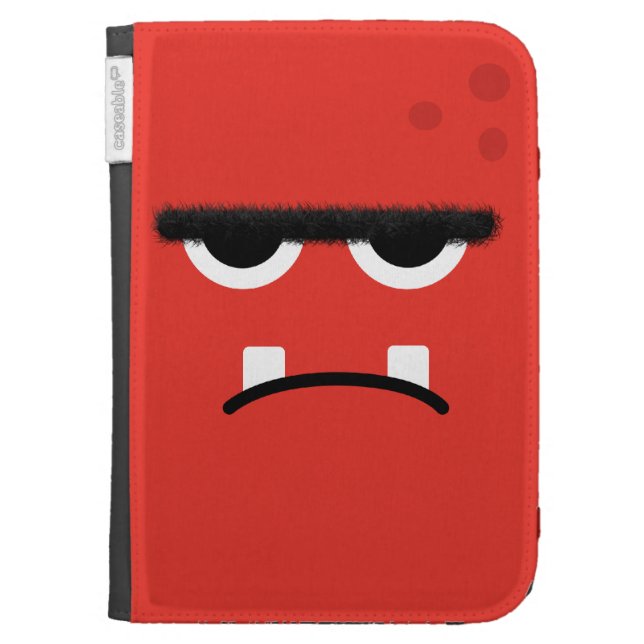 Funny Red Monster Face Kindle 3G Cover (Front)