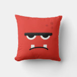 Funny Red Monster Face Throw Pillow at Zazzle