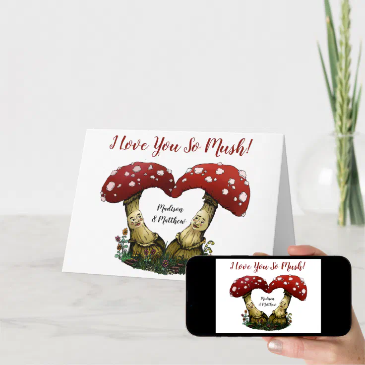 Funny Red Mushroom Pun I Love You Valentine's Day Card | Zazzle Funny Red Mushroom Pun I Love You Valentine's Day Card | Zazzle