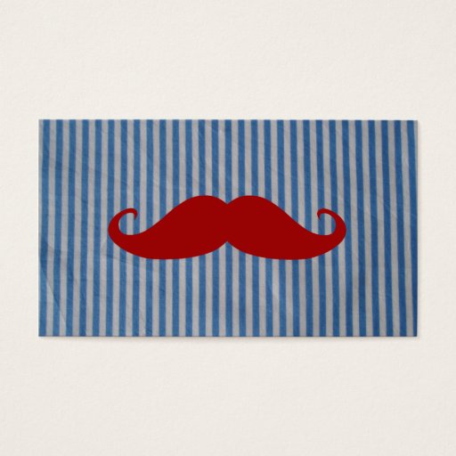 Customizable Funny Red Mustache And Blue White Stripes Business Card Templates