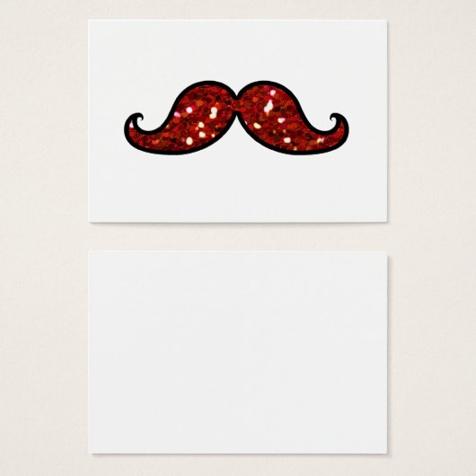 FUNNY RED MUSTACHE PRINTED GLITTER (Front & Back)
