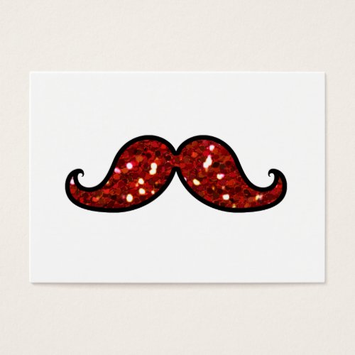 FUNNY RED MUSTACHE PRINTED GLITTER BUSINESS CARD TEMPLATES