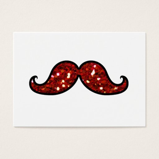 Customizable FUNNY RED MUSTACHE PRINTED GLITTER BUSINESS CARD TEMPLATES