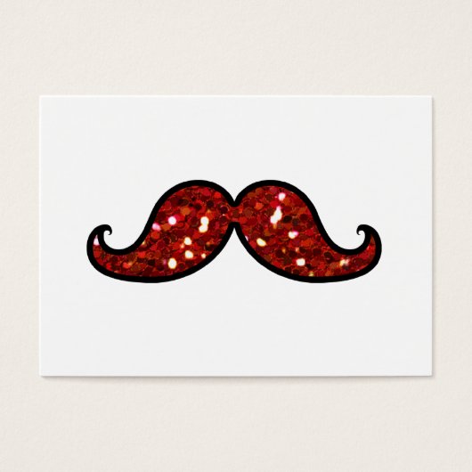 FUNNY RED MUSTACHE PRINTED GLITTER (Front)