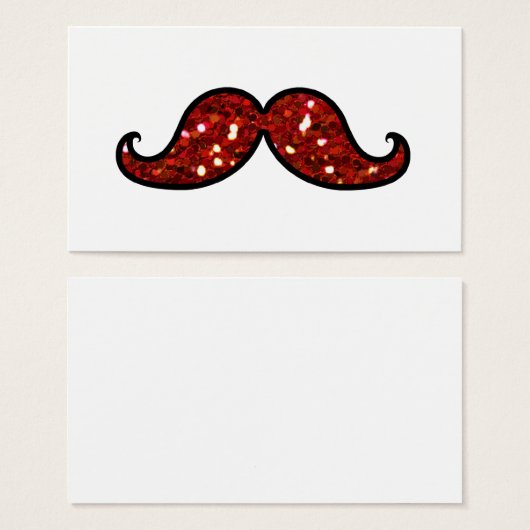 FUNNY RED MUSTACHE PRINTED GLITTER (Front & Back)