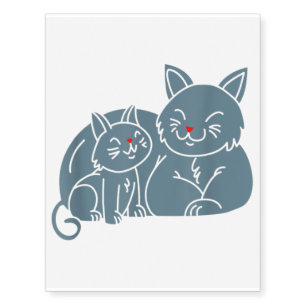 Funny Red Nose Cat Temporary Tattoos