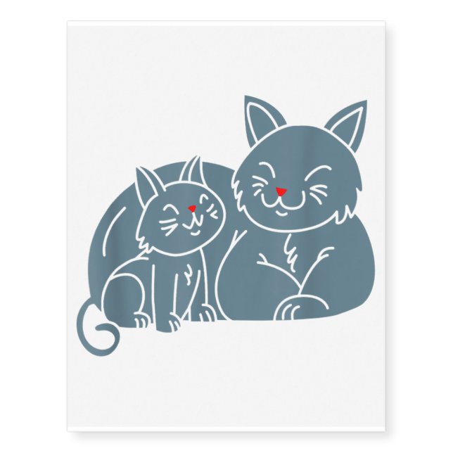 Funny Red Nose Cat Temporary Tattoos (Front)