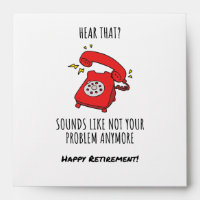 Funny Red Phone Retirement Card Illustration