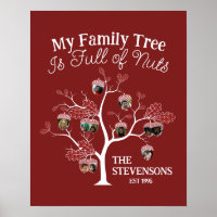 Funny Red Picture Family Tree is Full of Nuts