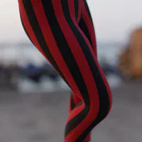 Funny Red Pirate Stripe Leggings