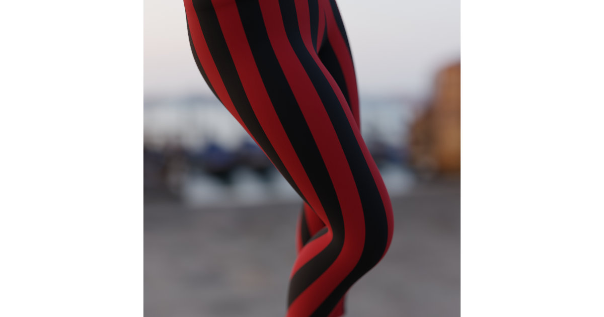 Faux OTK Striped Socks Fishnets Leggings