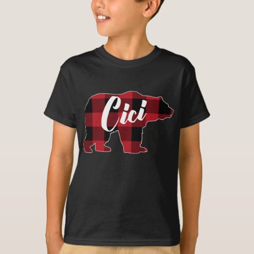 Funny Red Plaid Buffalo Bear Apparel Fun Cici Paj T_Shirt