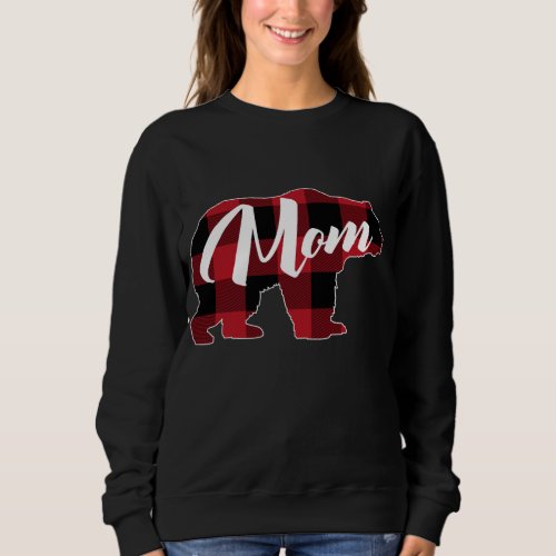 Funny Red Plaid Buffalo Bear Apparel Fun Mom Paja Sweatshirt