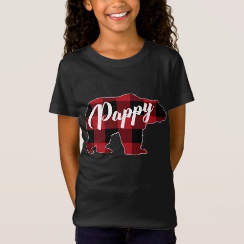 Funny Red Plaid Buffalo Bear Apparel Pappy Pajama T_Shirt