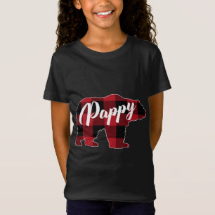 Funny Red Plaid Buffalo Bear Apparel, Pappy Pajama T-Shirt