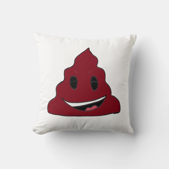 Funny Red Poop Emoji Pillow (Front)