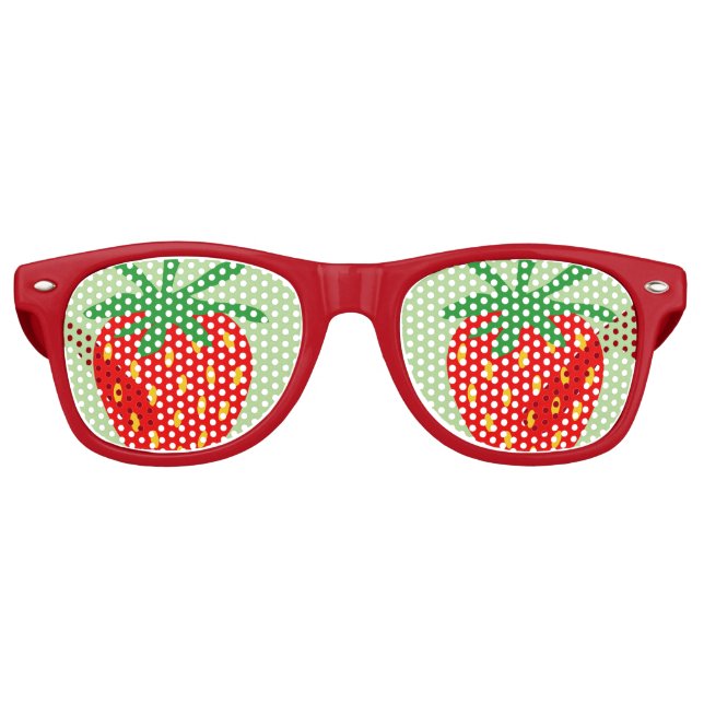 Funny red strawberry party shades sunglasses (Front)