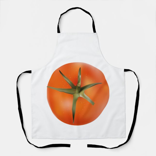 Funny red tomato kitchen apron. apron (Front)