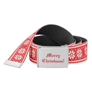 Funny red Ugly Christmas Sweater pattern accessory Belt