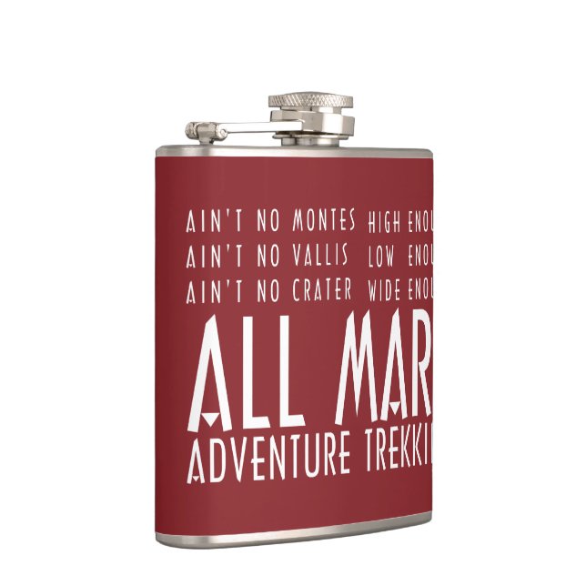 Funny Red White All Mars Trekking Adventure Flask (Right)