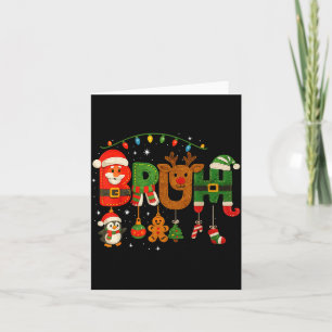 Funny Red White And Bruh Boys Xmas Christmas Pajam Card