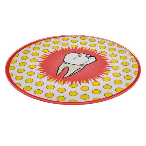 Funny Red White Beige Extracted Molar Starburst Cutting Board