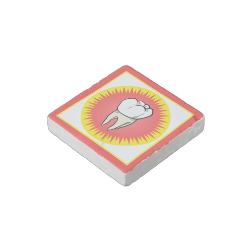 Funny Red White Beige Extracted Molar Starburst Stone Magnet