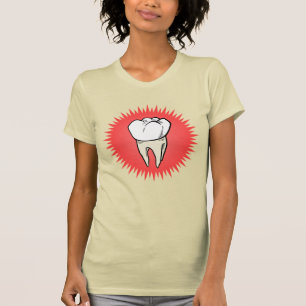 Funny Red White Beige Extracted Molar Starburst T-Shirt