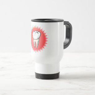 Funny Red White Beige Extracted Molar Starburst Travel Mug