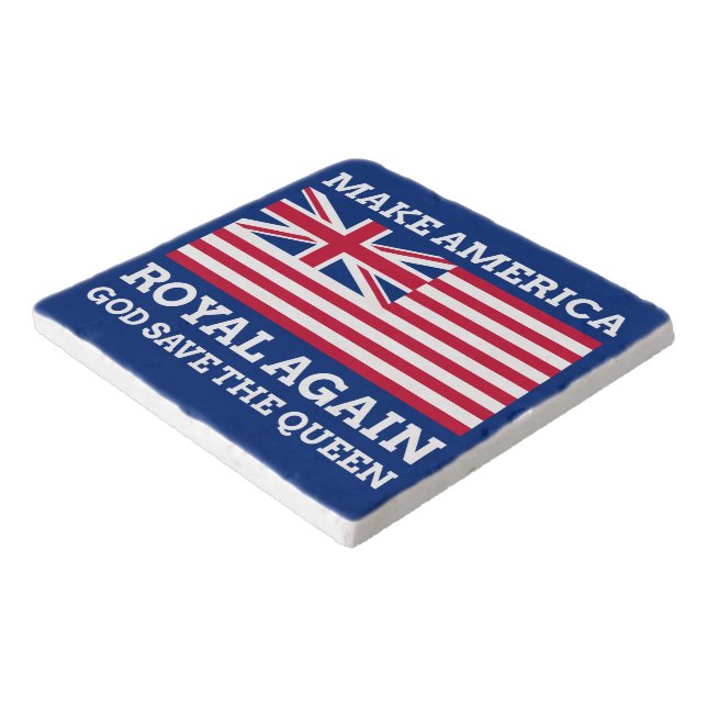 Funny Red White Blue Make America Royal Again Flag Trivet (Corner)
