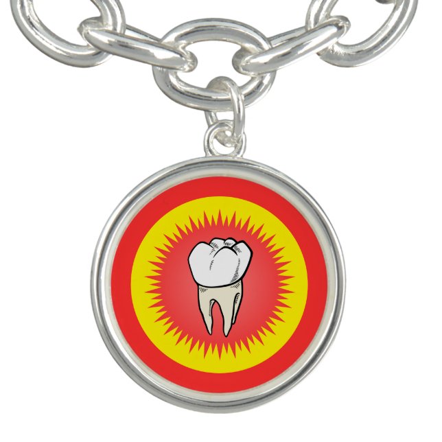 Funny Red White Extracted Molar Starburst Bracelet (Design)