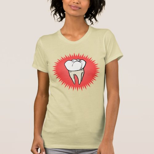 Funny Red White Extracted Molar Starburst T_Shirt