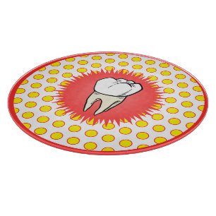 Funny Red White Yellow Extracted Molar Starburst Cutting Board