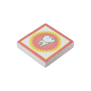 Funny Red White Yellow Extracted Molar Starburst Stone Magnet