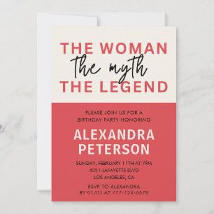 Funny Red Woman Myth Legend 96th birthday Invitation