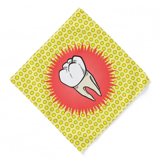 Funny Red Yellow White Extracted Molar Starburst Bandana (Front)