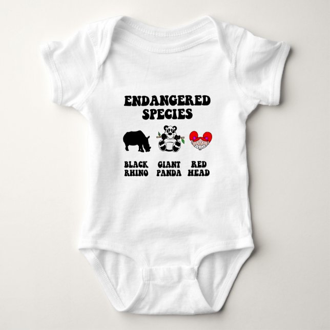Funny redhead baby bodysuit (Front)