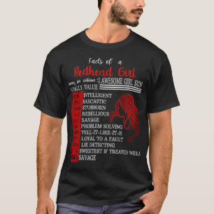 Funny Redhead Ginger Facts Orange Hair Irish Gal G T-Shirt