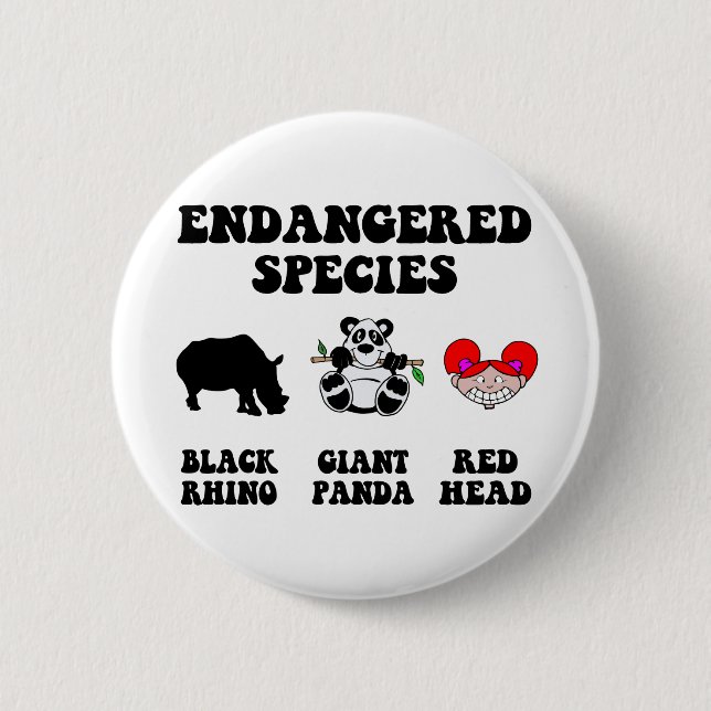 Funny redhead pinback button (Front)