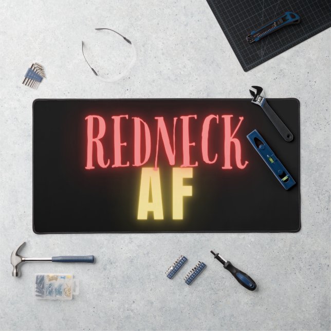 Funny Redneck AF Neon Desk Mat (Workstation)