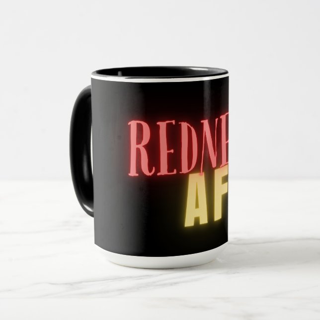 Funny Redneck AF Neon Personalized Mug (Front Left)