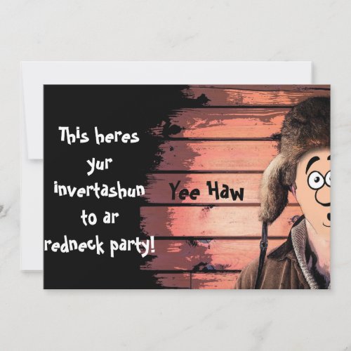 Funny Redneck Party Theme Invitation