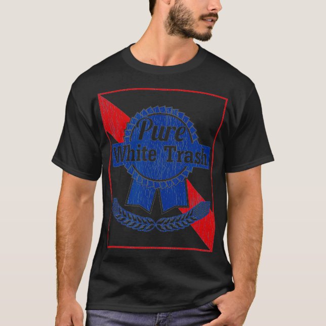 Funny Redneck , Pure White Trash  T-Shirt (Front)